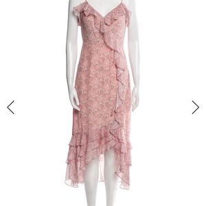 INTERMIX Pink Silk Floral Dress